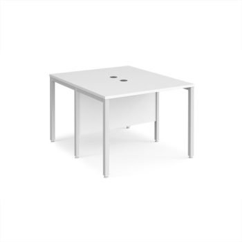 Maestro 25 back to back straight desks 1000mm x 1200mm - white bench leg frame White Top - MB1012BWHWH