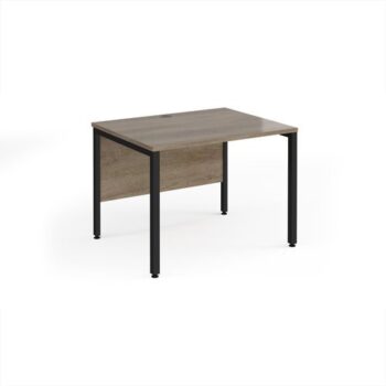 Maestro 25 straight desk 1000mm x 800mm - black bench leg frame Nebraska Oak Top - MB10KNO
