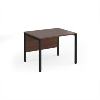 Maestro 25 straight desk 1000mm x 800mm - black bench leg frame Walnut top - MB10KW