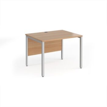 Maestro 25 straight desk 1000mm x 800mm - silver bench leg frame Beech top - MB10SB