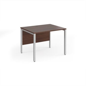 Maestro 25 straight desk 1000mm x 800mm - silver bench leg frame Walnut top - MB10SW
