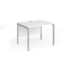 Maestro 25 straight desk 1000mm x 800mm - silver bench leg frame White Top - MB10SWH