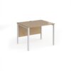 Maestro 25 straight desk 1000mm x 800mm - white bench leg frame Kendal Oak Top - MB10WHKO