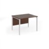Maestro 25 straight desk 1000mm x 800mm - white bench leg frame Walnut top - MB10WHW