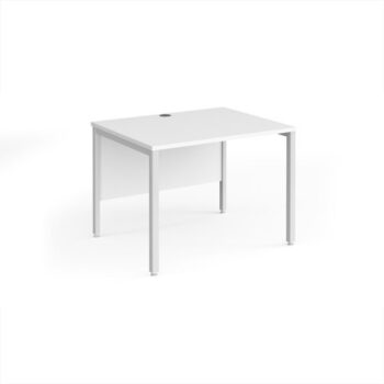 Maestro 25 straight desk 1000mm x 800mm - white bench leg frame White Top - MB10WHWH