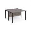 Maestro 25 back to back straight desks 1200mm x 1200mm - black bench leg frame Grey Oak Top - MB1212BKGO