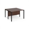 Maestro 25 back to back straight desks 1200mm x 1200mm - black bench leg frame Walnut top - MB1212BKW