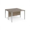 Maestro 25 back to back straight desks 1200mm x 1200mm - silver bench leg frame Nebraska Oak Top - MB1212BSNO