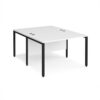 Maestro 25 back to back straight desks 1200mm x 1600mm - black bench leg frame White Top - MB1216BKWH