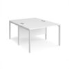 Maestro 25 back to back straight desks 1200mm x 1600mm - white bench leg frame White Top - MB1216BWHWH