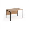 Maestro 25 straight desk 1200mm x 800mm - black bench leg frame Beech top - MB12KB