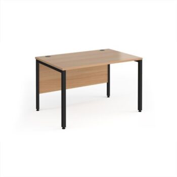 Maestro 25 straight desk 1200mm x 800mm - black bench leg frame Beech top - MB12KB