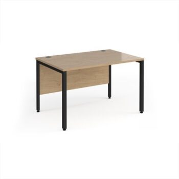 Maestro 25 straight desk 1200mm x 800mm - black bench leg frame Kendal Oak Top - MB12KKO