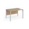 Maestro 25 straight desk 1200mm x 800mm - silver bench leg frame Kendal Oak Top - MB12SKO