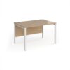Maestro 25 straight desk 1200mm x 800mm - white bench leg frame Kendal Oak Top - MB12WHKO