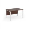 Maestro 25 straight desk 1200mm x 800mm - white bench leg frame Walnut top - MB12WHW
