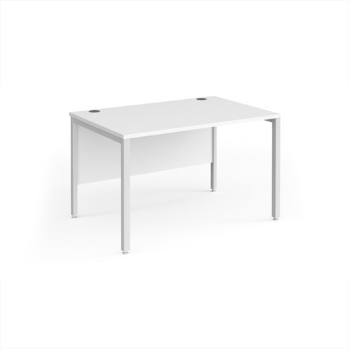 Maestro 25 straight desk 1200mm x 800mm - white bench leg frame White Top - MB12WHWH