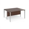 Maestro 25 back to back straight desks 1400mm x 1200mm - silver bench leg frame Walnut top - MB1412BSW