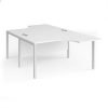 Maestro 25 back to back ergonomic desks 1400mm deep - white bench leg frame White Top - MB14EBWHWH