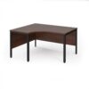 Maestro 25 left hand ergonomic desk 1400mm wide - black bench leg frame Walnut top - MB14ELKW