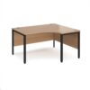 Maestro 25 right hand ergonomic desk 1400mm wide - black bench leg frame Beech top - MB14ERKB