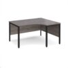 Maestro 25 right hand ergonomic desk 1400mm wide - black bench leg frame Grey Oak Top - MB14ERKGO