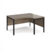 Maestro 25 right hand ergonomic desk 1400mm wide - black bench leg frame Nebraska Oak Top - MB14ERKNO