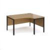 Maestro 25 right hand ergonomic desk 1400mm wide - black bench leg frame Oak Top - MB14ERKO