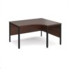 Maestro 25 right hand ergonomic desk 1400mm wide - black bench leg frame Walnut top - MB14ERKW