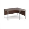 Maestro 25 right hand ergonomic desk 1400mm wide - silver bench leg frame Walnut top - MB14ERSW
