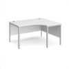 Maestro 25 right hand ergonomic desk 1400mm wide - silver bench leg frame White Top - MB14ERSWH