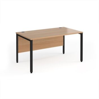 Maestro 25 straight desk 1400mm x 800mm - black bench leg frame Beech top - MB14KB