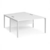 Maestro 25 back to back wave desks 1400mm deep - white bench leg frame White Top - MB14WBWHWH