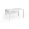 Maestro 25 straight desk 1400mm x 800mm - white bench leg frame White Top - MB14WHWH