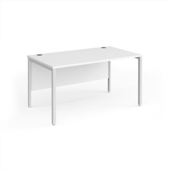 Maestro 25 straight desk 1400mm x 800mm - white bench leg frame White Top - MB14WHWH
