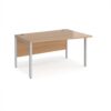 Maestro 25 right hand wave desk 1400mm wide - silver bench leg frame Beech top - MB14WRSB