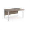Maestro 25 right hand wave desk 1400mm wide - silver bench leg frame Nebraska Oak Top - MB14WRSNO
