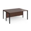 Maestro 25 back to back straight desks 1600mm x 1200mm - black bench leg frame Walnut top - MB1612BKW