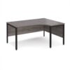 Maestro 25 right hand ergonomic desk 1600mm wide - black bench leg frame Grey Oak Top - MB16ERKGO