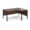 Maestro 25 right hand ergonomic desk 1600mm wide - black bench leg frame Walnut top - MB16ERKW