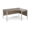 Maestro 25 right hand ergonomic desk 1600mm wide - silver bench leg frame Nebraska Oak Top - MB16ERSNO