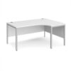 Maestro 25 right hand ergonomic desk 1600mm wide - silver bench leg frame White Top - MB16ERSWH