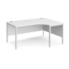 Maestro 25 right hand ergonomic desk 1600mm wide - white bench leg frame White Top - MB16ERWHWH