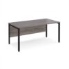 Maestro 25 straight desk 1600mm x 800mm - black bench leg frame Grey Oak Top - MB16KGO