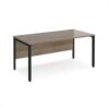 Maestro 25 straight desk 1600mm x 800mm - black bench leg frame Nebraska Oak Top - MB16KNO