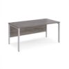 Maestro 25 straight desk 1600mm x 800mm - silver bench leg frame Grey Oak Top - MB16SGO