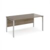 Maestro 25 straight desk 1600mm x 800mm - silver bench leg frame Nebraska Oak Top - MB16SNO
