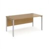 Maestro 25 straight desk 1600mm x 800mm - silver bench leg frame Oak Top - MB16SO