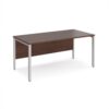 Maestro 25 straight desk 1600mm x 800mm - silver bench leg frame Walnut top - MB16SW