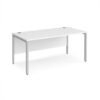 Maestro 25 straight desk 1600mm x 800mm - silver bench leg frame White Top - MB16SWH